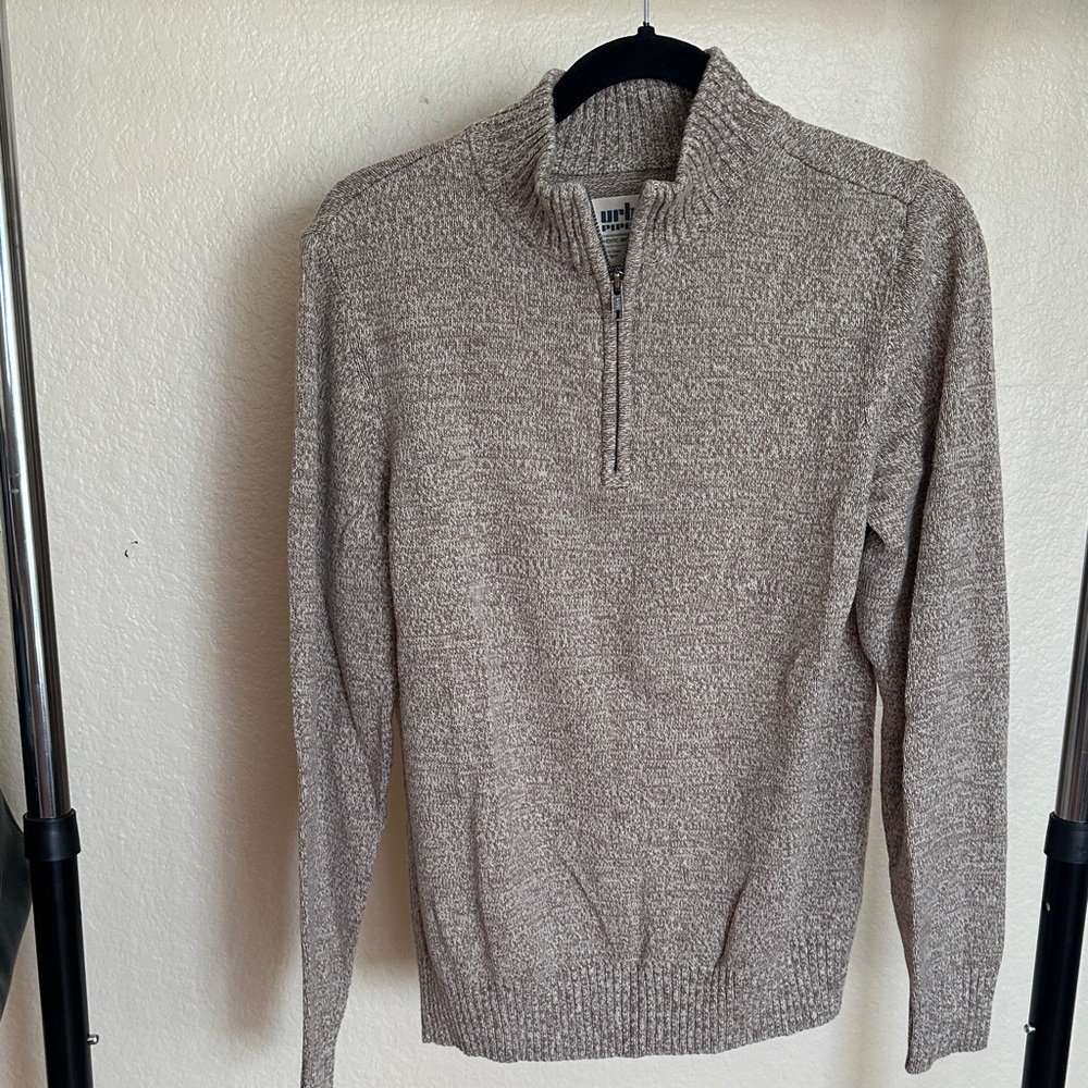 Urban Pipeline Men's Beige Zip-Up Sweater